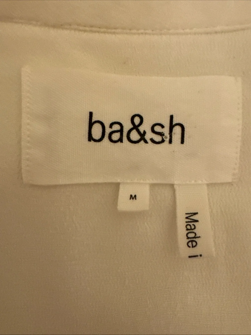 ba&sh White V-Neck Midi Dress with Navy and Gold Trim - Picture 5 of 7